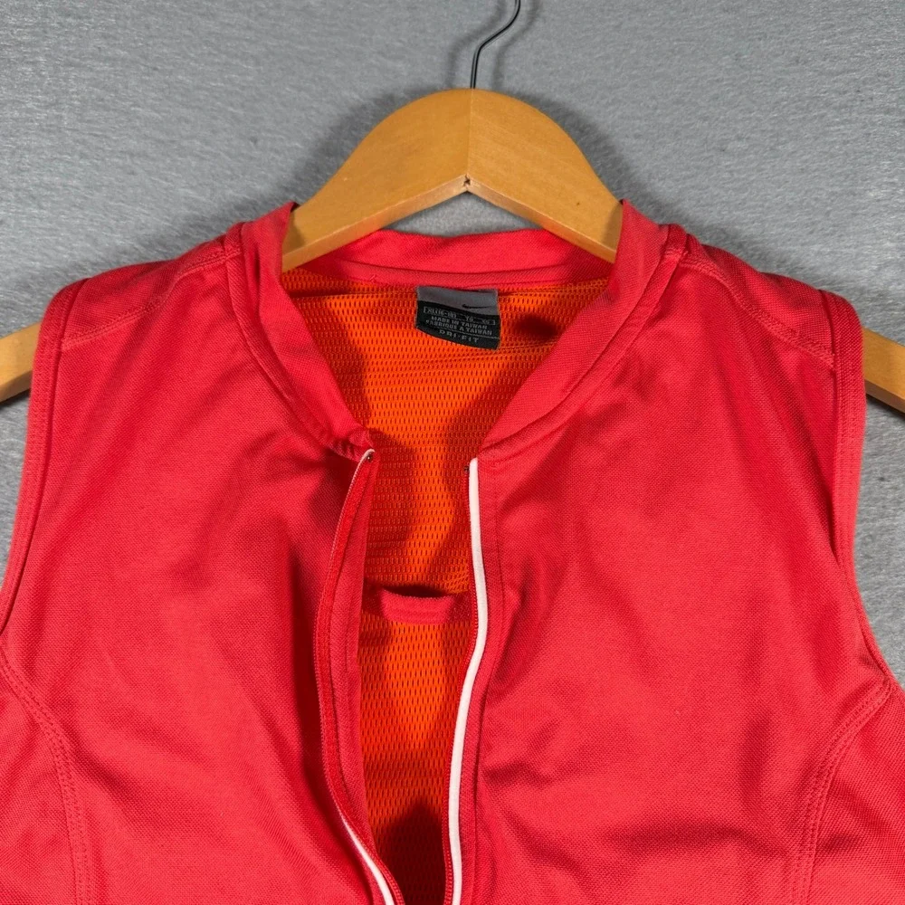 Vintage Nike Womens Dri-FIT Half Zip Sleeveless Tennis Golf Top Red XL U31102KHM